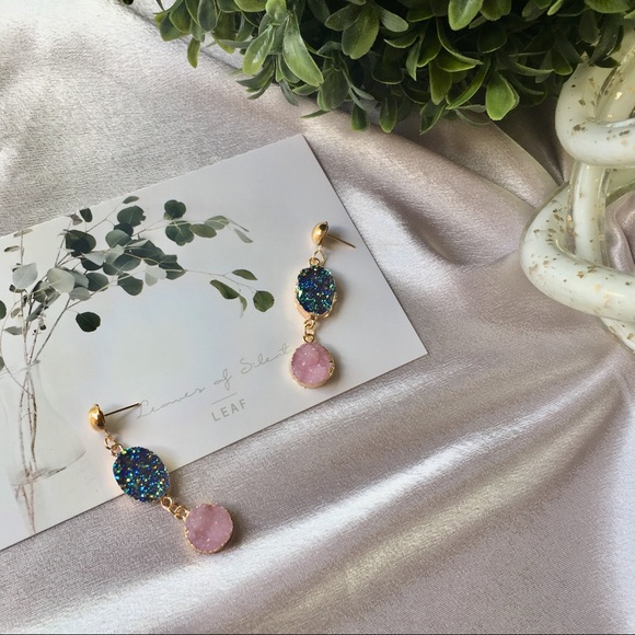 Drop Irregular Gold Stud Multi Earrings - Picture 3 of 4